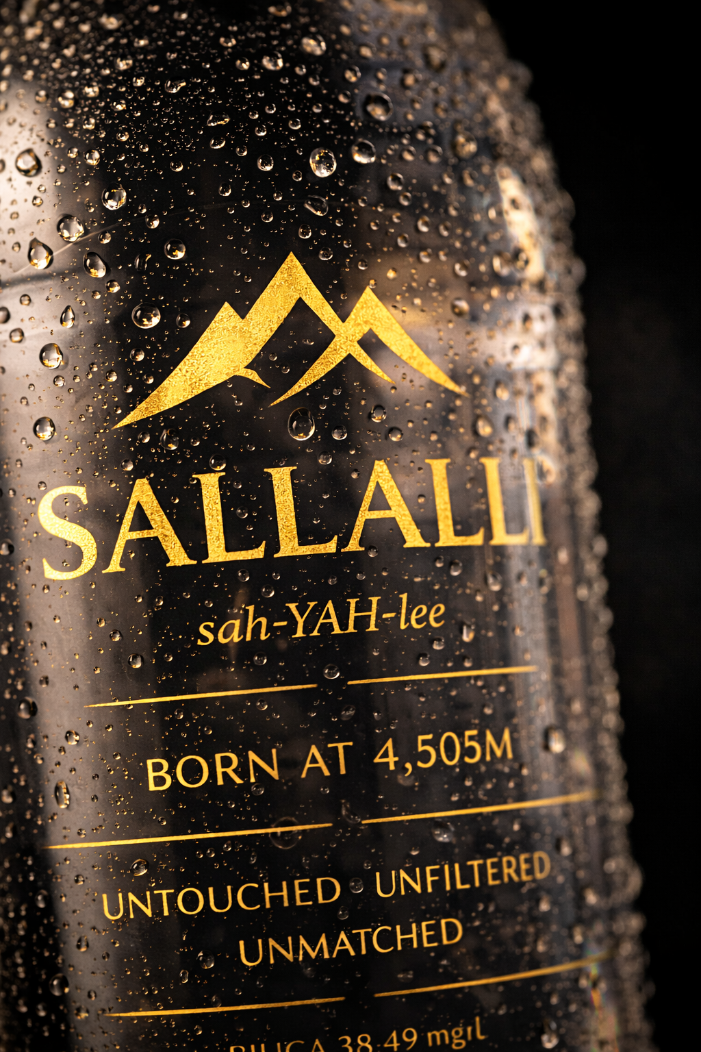 Close-up detail of Sallalli bottle