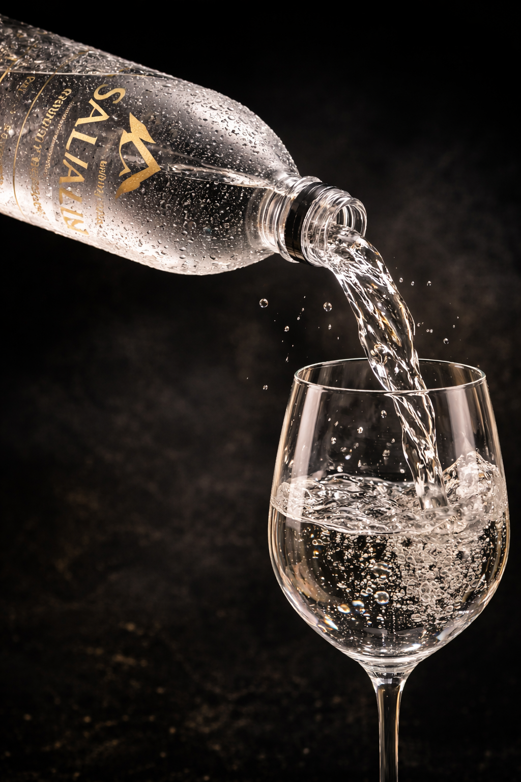 Water being poured from Sallalli bottle